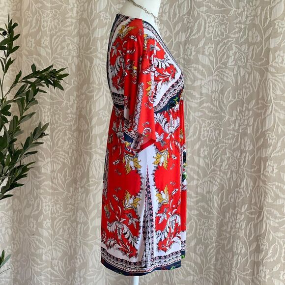 NWOT Miss Mima Red White‎ Blue Bandana Paisley Tunic Boho Hippie Retro Size S - Picture 4 of 8